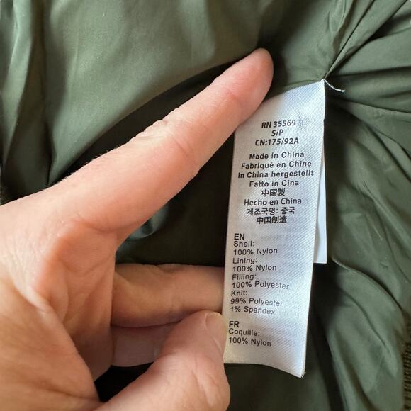 Alpha Industries MA-1 Quilted Bomber Jacket Olive Green Puffer - Picture 7 of 10